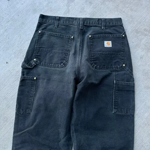 Vintage Y2K Carhartt black double knee work wear carpenter pants
